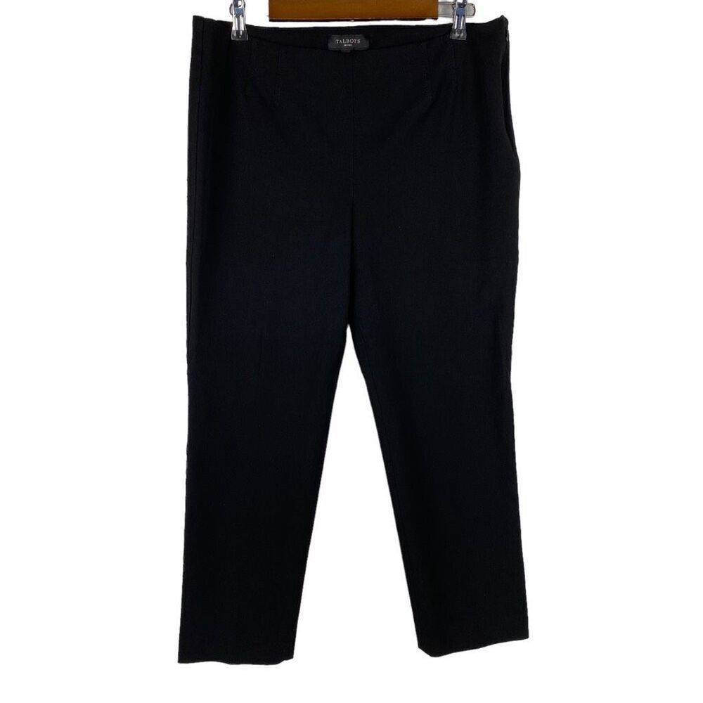 Talbots Women's Refined Bi-Stretch Straight-Leg Pants size 14P Black